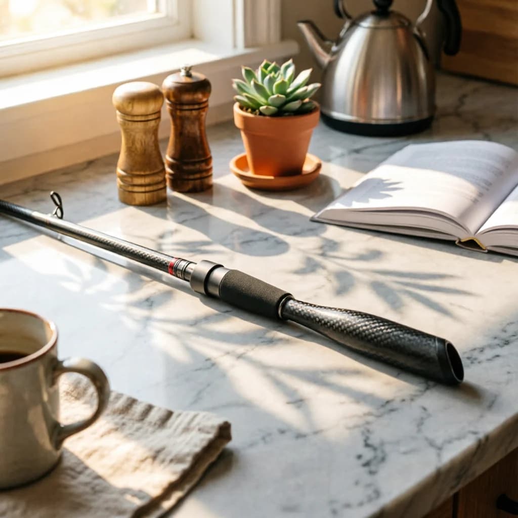 Integrated Rod Handle Woven Finish Carbon Fiber Rod Grip Textured Fishing Grip Easy to Install Even Feel