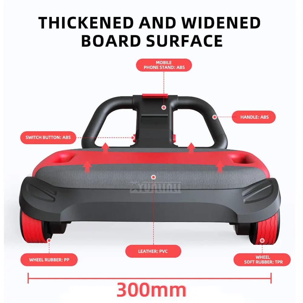 Home Fitness Trainer for Abdominal Crunch & Belly Fat Reduction, Auto Rebound 4-Wheel Ab Roller