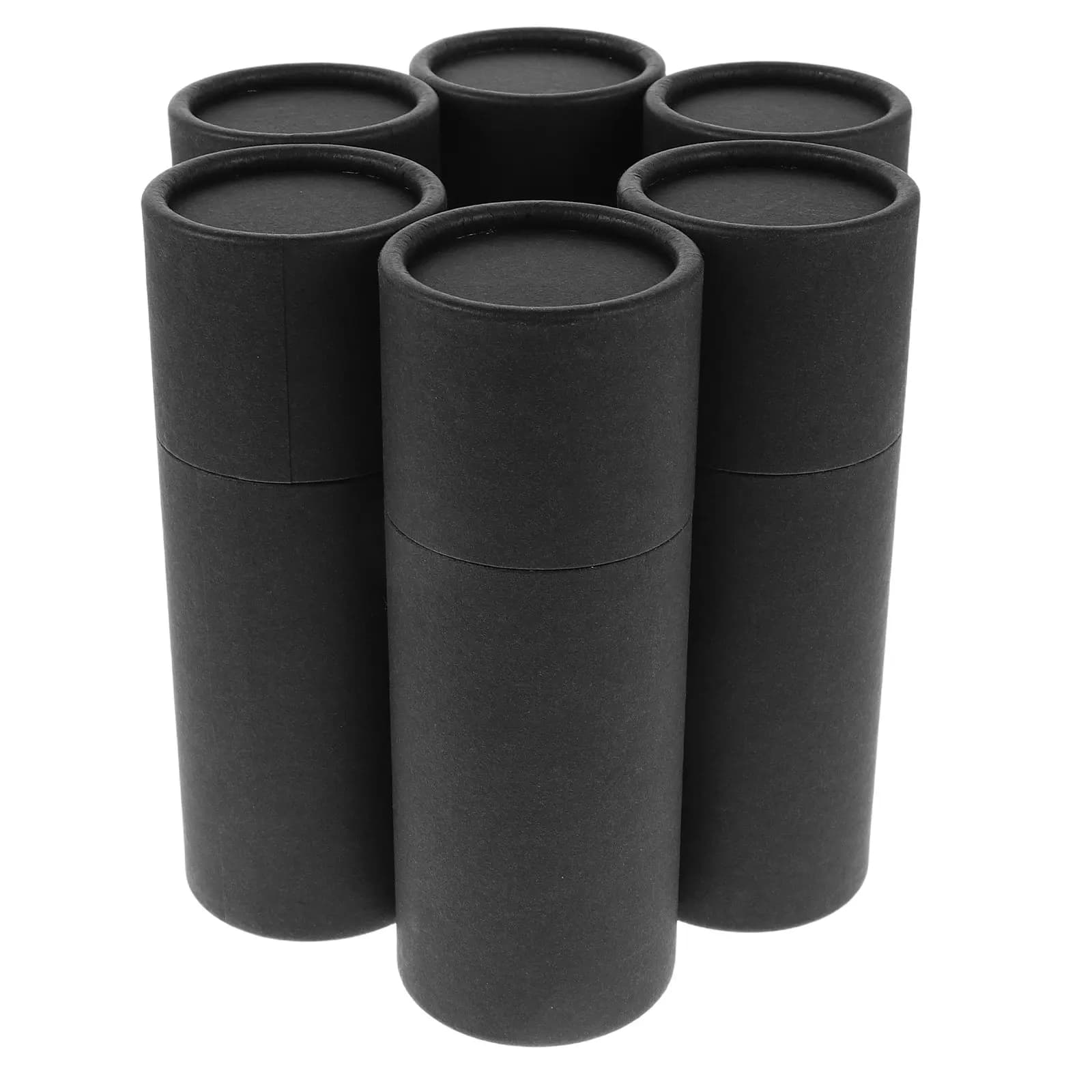 Kraft Paper Tube Containers 6 Pack Round Cardboard Cylinders with Lids for Essential Oil Tea Craft Storage