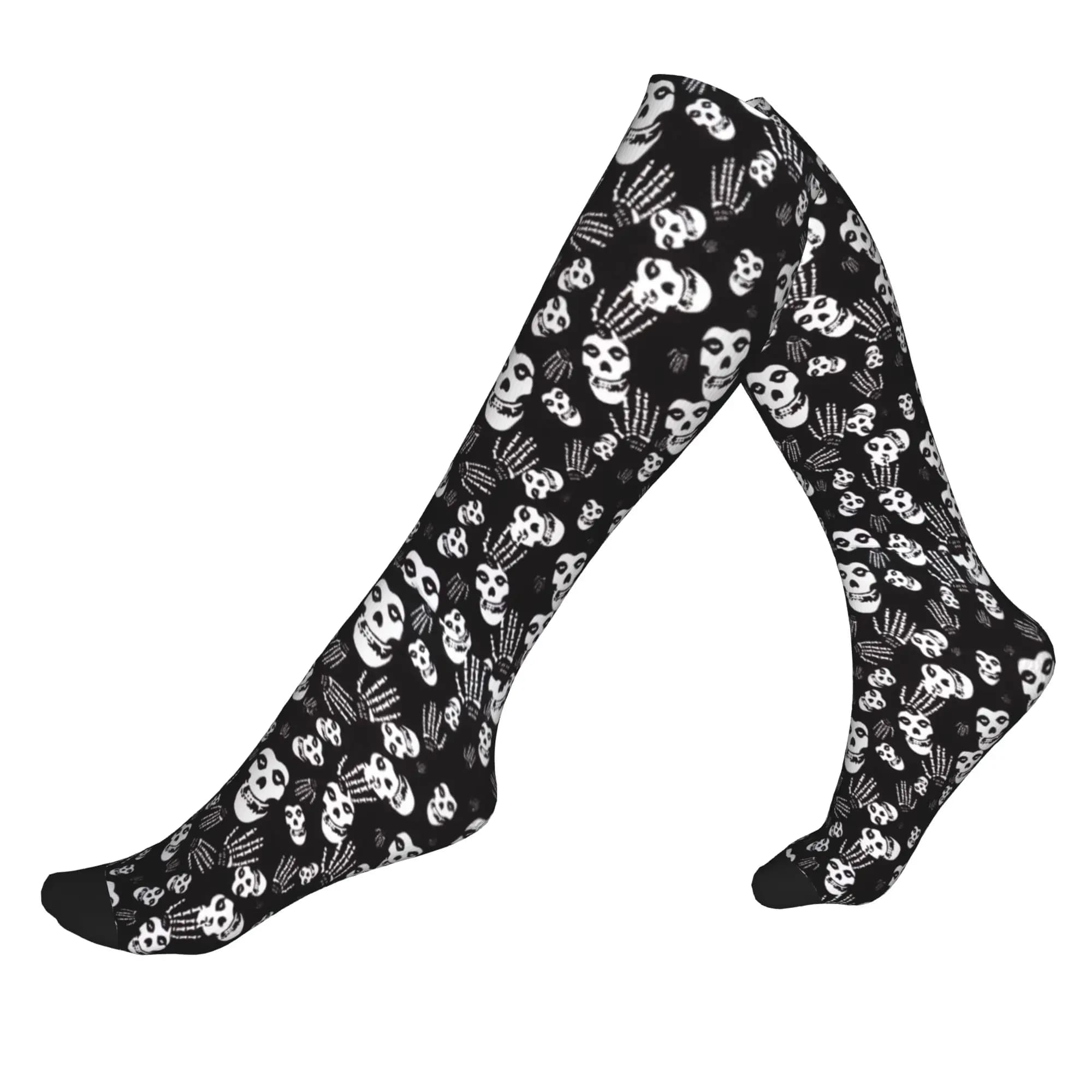 Divertenti calzini Misfits Skulls da donna e da uomo, caldi, con stampa 3D, calzini sportivi da basket, calzini a compressione