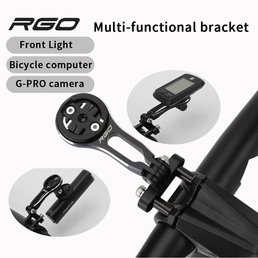 Bike bracket RGO Lamp stand for front light Aluminum alloy extension for Wahoo Bryton Garmin bicycle computer bracket