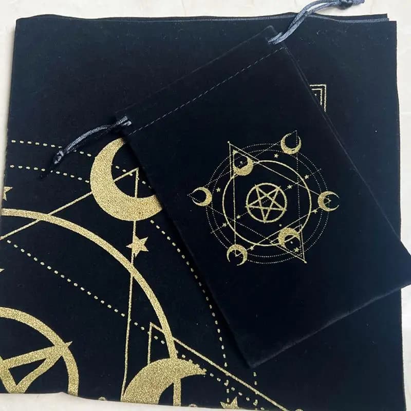 Borsa per tarocchi Custodia per gioielli con coulisse in velluto Porta carte di tarocchi multifunzionale Carte Oracle Borse per gioielli Borsa per tarocchi e dadi Morbida