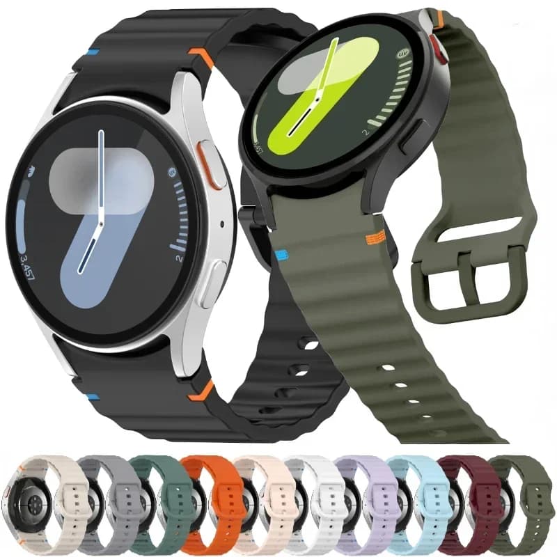 Cinturino Originale per Samsung Galaxy Watch 7/FE/5 Pro/6/4 Classic 44mm 40mm, Bracciale Sportivo in Silicone, Cinturino per Galaxy Watch 7