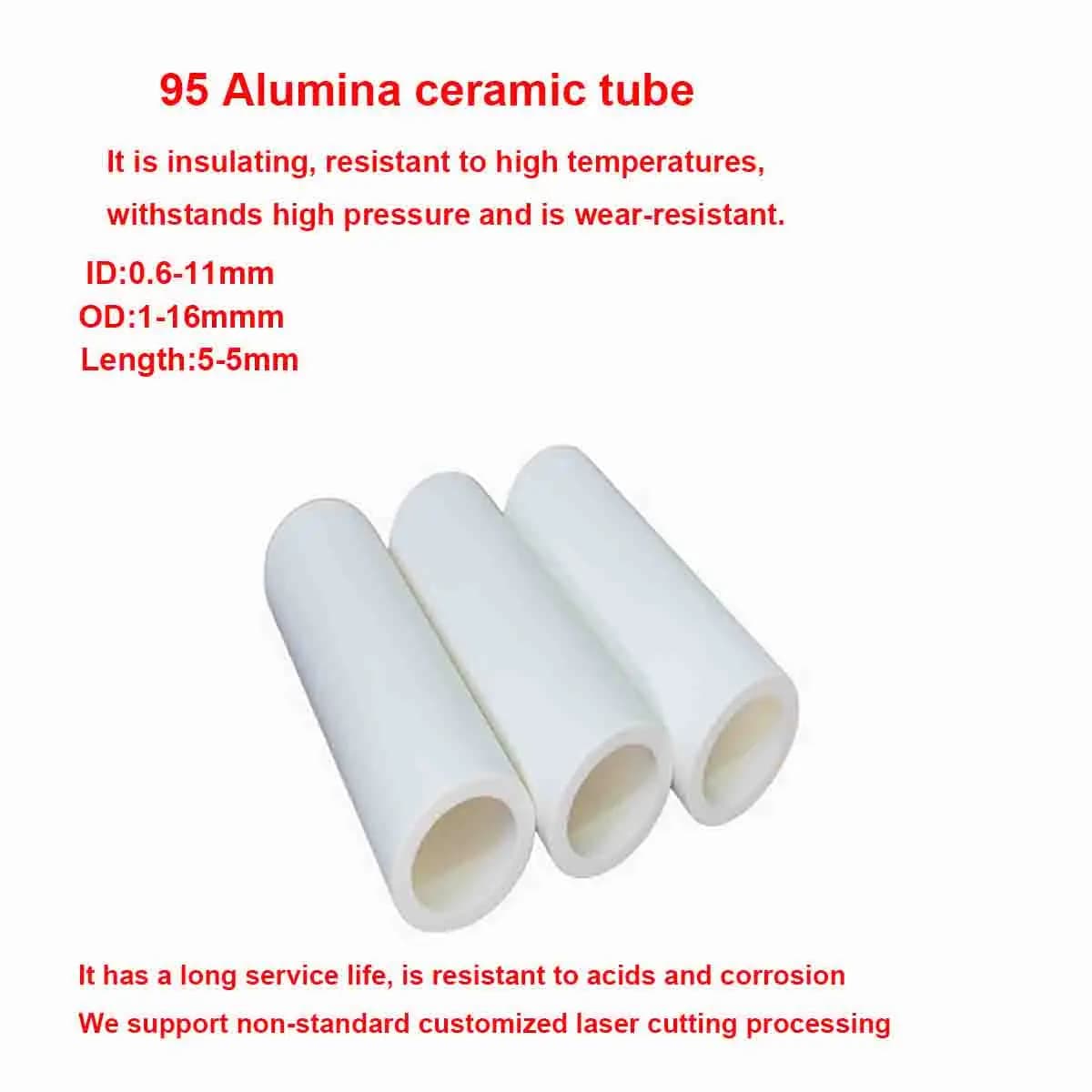 10PCS Alumina Ceramic Tube Single Hole Small Section Ceramic Tube, Hollow Insulation Ceramic Sleeve ID 0.6-11mm