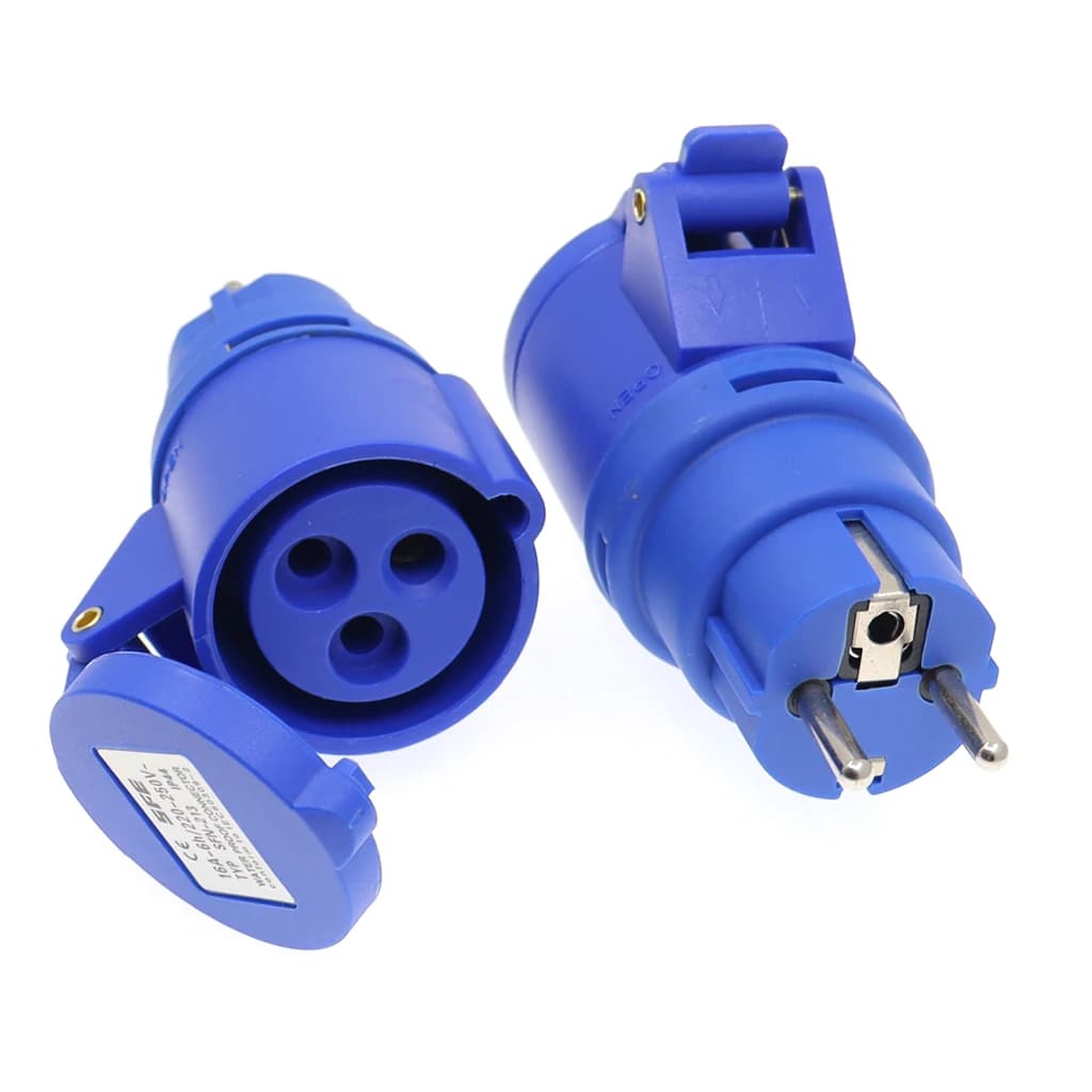 Adattatore per spina RV IP44 16A IEC309 316P6 a Schuko CEE7/3 adattatore per cavo generatore per cavo di alimentazione per Camper Camper rimorchio da viaggio marino