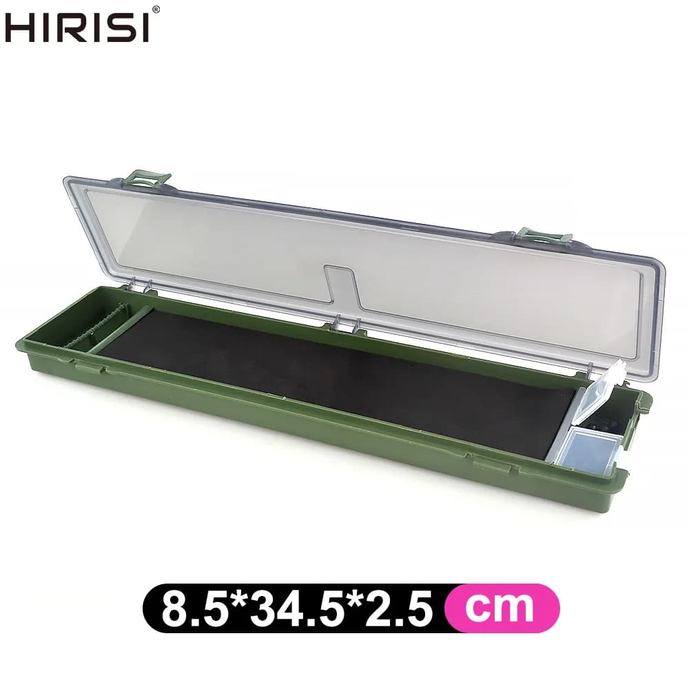 Hirisi Carp Fishing Tackle Box Stiff Hair Rig Board with Pins Carp Fishing Rig Box Wallet Rig Storage Box Outdoor Fishing Goods