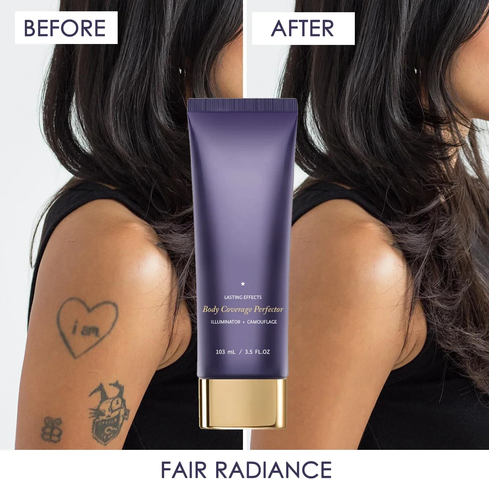 Body Corrector Waterproof Cover Total 103ml - Long-lasting Deep Cream Hiding Tattoos, Scars and Imperfections.