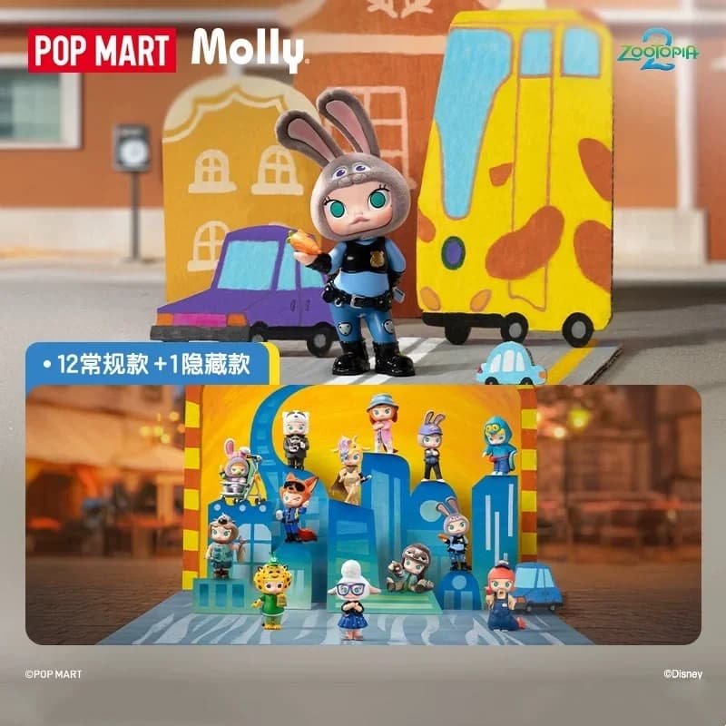 POPMART MOLLY X ZOOTOPIA Series Genuine Blind Box Mystery Box Guess Bag Toys Doll Cute Anime Figure Desktop