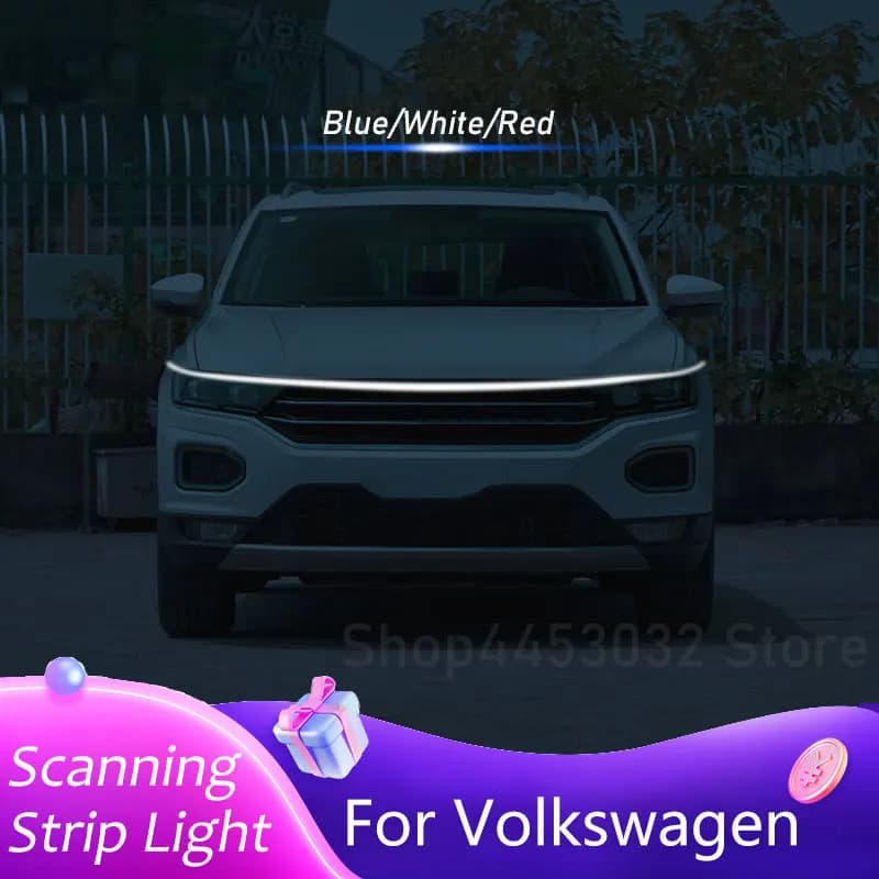 Striscia luminosa per cofano a LED per auto per Volkswagen Jetta MK6 MK7 Touran Passat CC luci di marcia diurna avvia accessori per lampade a scansione