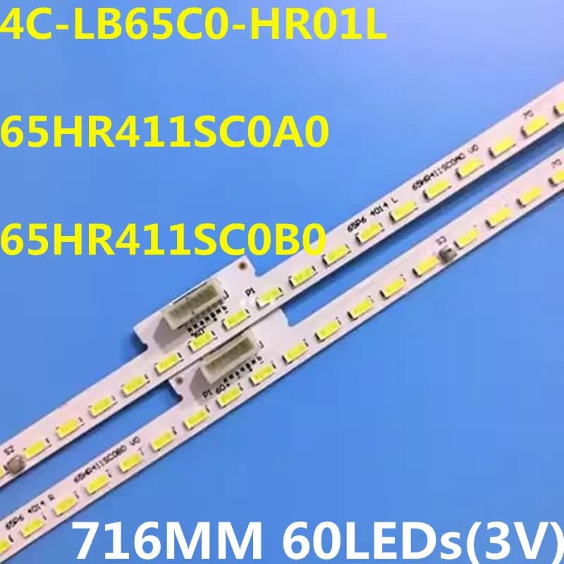 New 2PCS LED Strip For 65T3M 65P6 65T3S 65U5800C 4C-LB65C0-HR01L 65HR411SC0A0 65HR411SC0B0 65A860U 65A880U 65U58CMC LVU650NEBL
