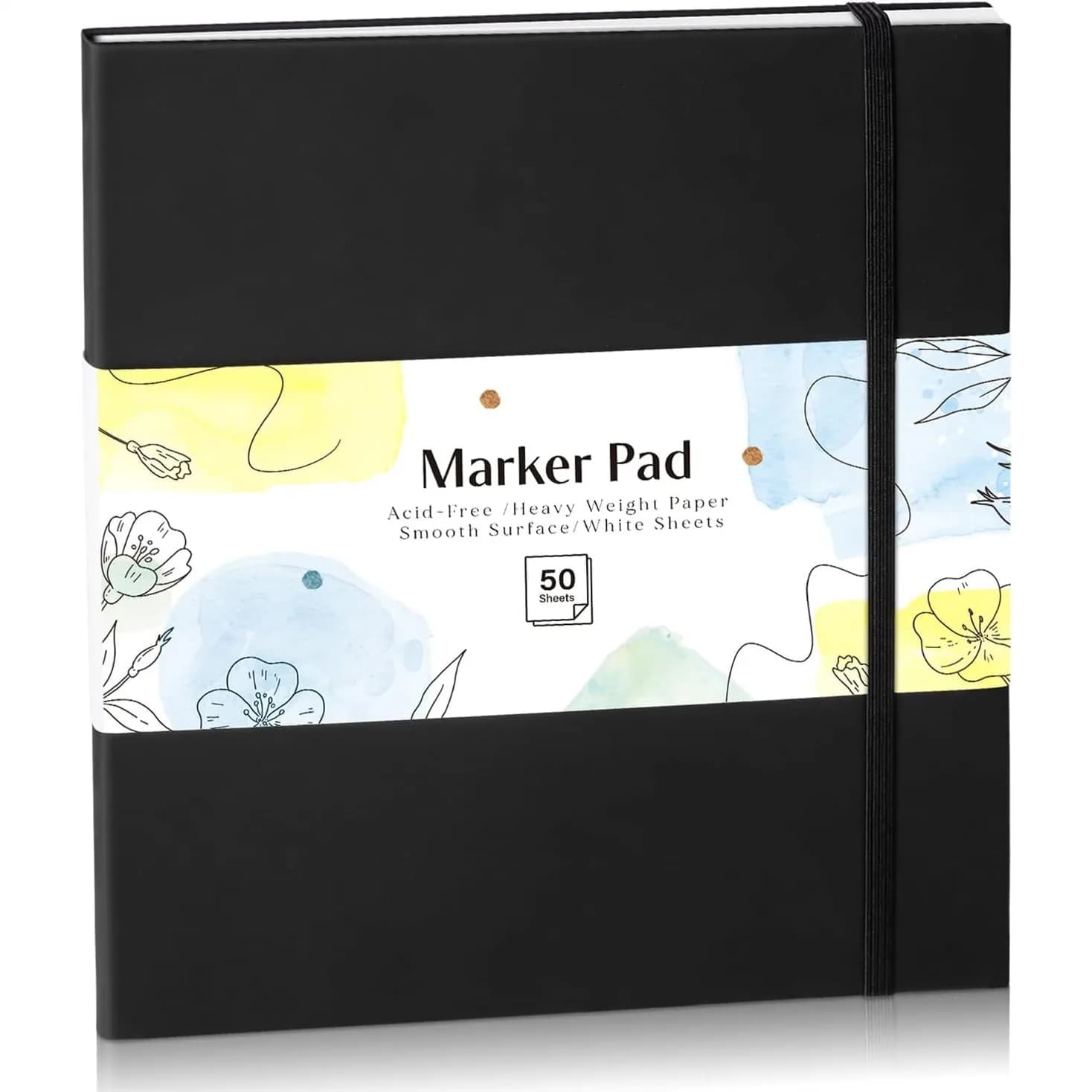 50 Sheets Hardcover Marker Paper Pad 7.5x8.5in Alcohol Marker Paper Sketch Pad 73lb 120gsm Heavyweight Spiral Sketch Book Painting Coloring Drawing Paper For Beginners Artists
