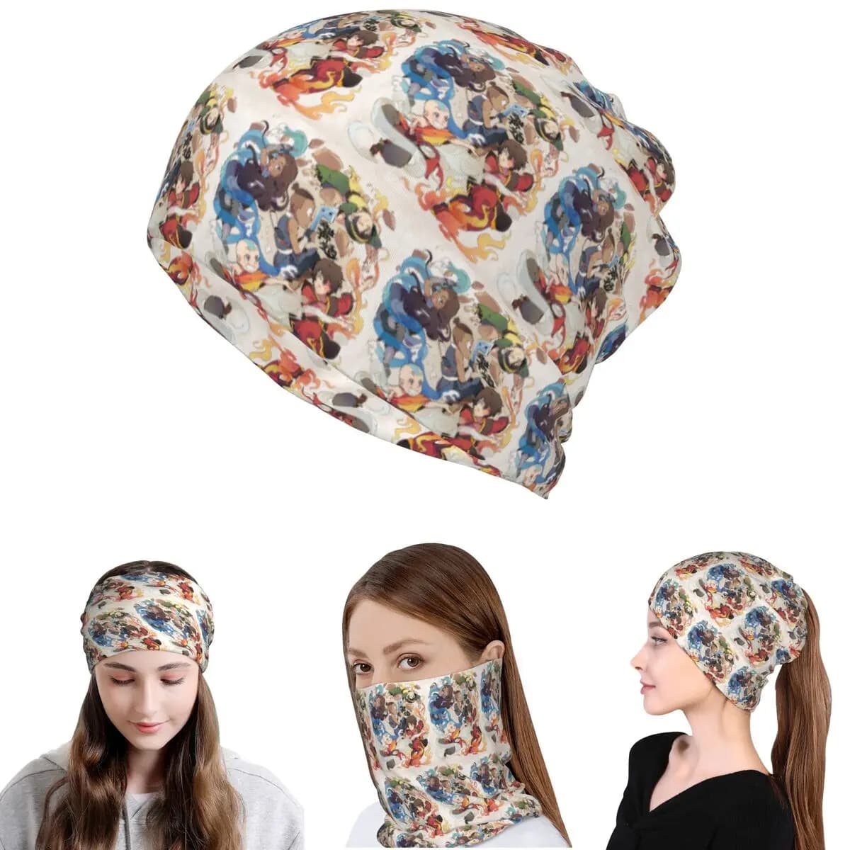 Avatar The Last Airbender Bandana Copricollo Sciarpa Magica Fascia per la Testa Multifunzione Cappello Berretto Unisex Adulto Lavabile