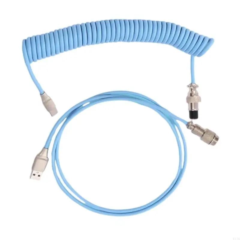Cavo a spirale per tastiere USB C per ricarica rapida e trasferimento dati con connettori Aviatori rimovibili