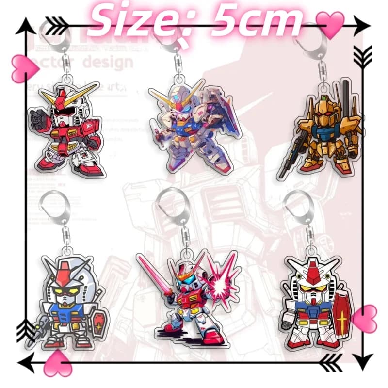 Keychain for Gundam RX-78-2 Astray Blue Frame Backpack Pendant Anime Game Fans Gift Recycled Acrylic Decoration Rare Card Toy5cm