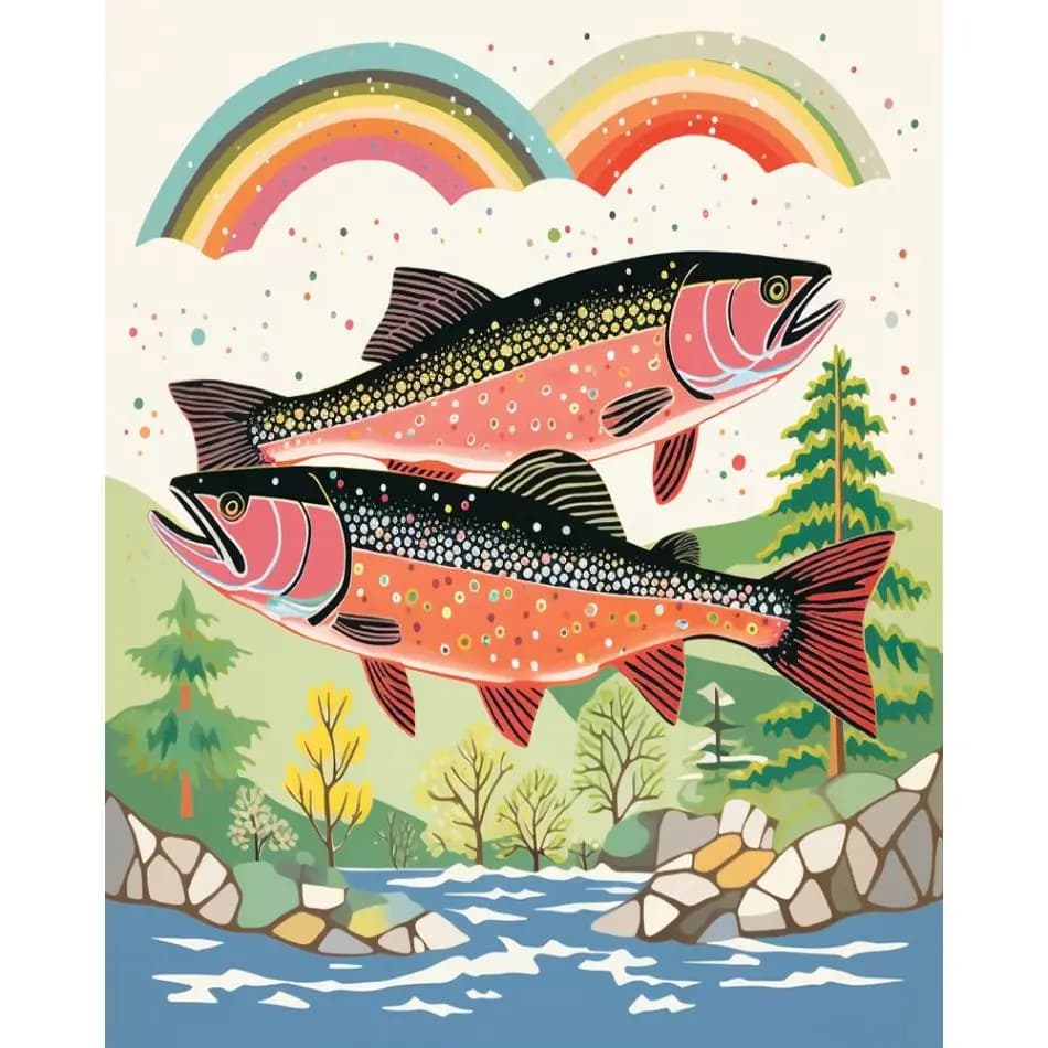RUOPOTY Two Fish Diamond Painting Adults Crafts Rhinestone Of Picture Animal Full Round Paint By Diamonds Art Supplies Diy Adult