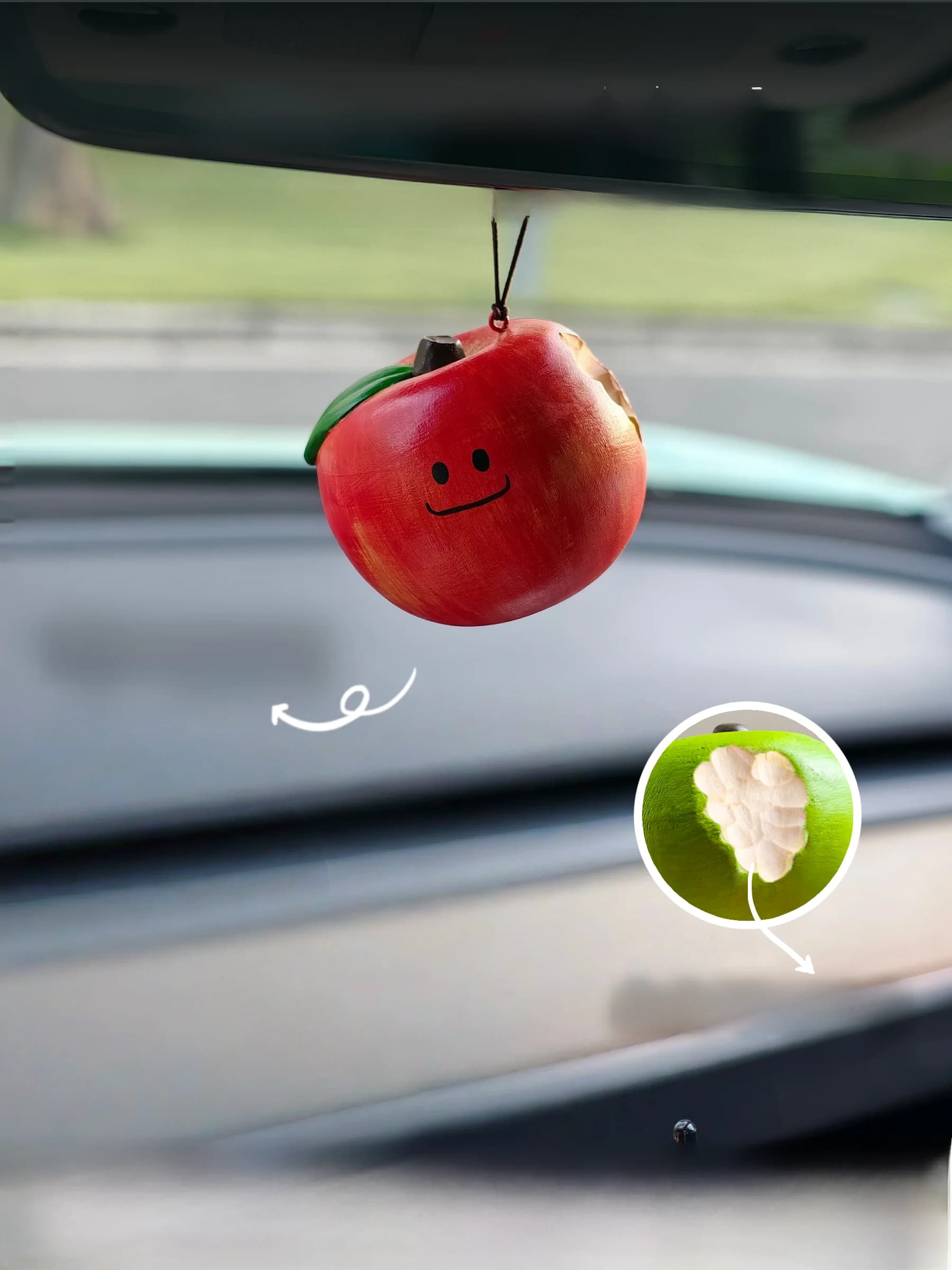 Shaped Car Hanging Ornament Diffuser Safe Journey Friend Birthday Gift Real Wood Material Cartoon Style Car Interior Decor
