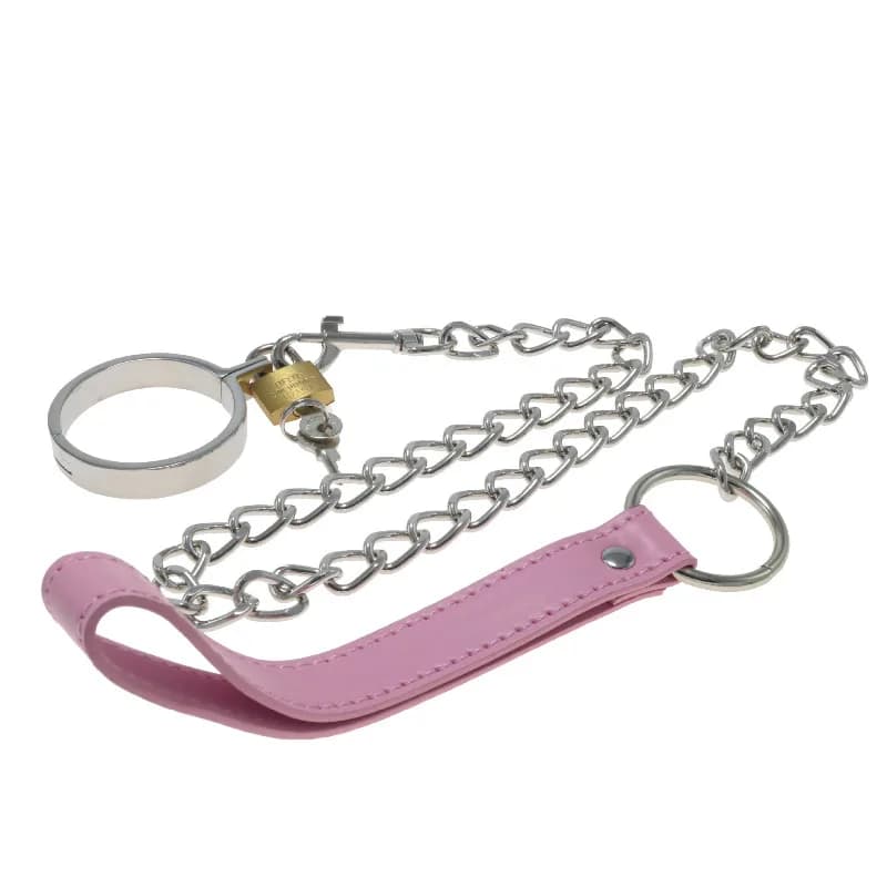 Chastity Device Accessories Traction rope metal chain Scrotum Bondage Chastity Lock Penis Lock Sex Toys for Men Cock Cage