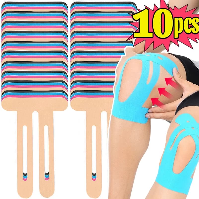 Nastro di Supporto Muscolare per Ginocchio in Cotone e Spandex per Maratona, Corsa, Sport, Fitness, Sollievo dal Dolore Articolare, Due Misure Grande e Piccolo, Blu e Magenta