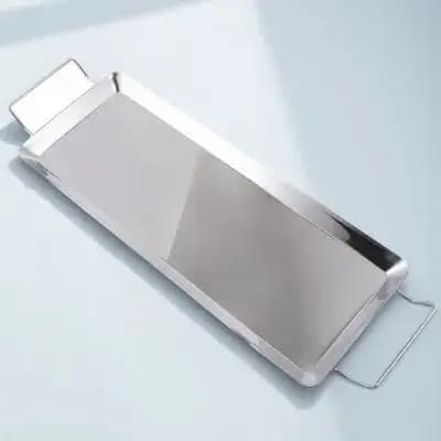 1Pcs Premium Stainless Steel Grill Plate Non-Stick Bbq Fry Pan Extra Thick Heat Retention Locks Juices Perfect for Fish Meat