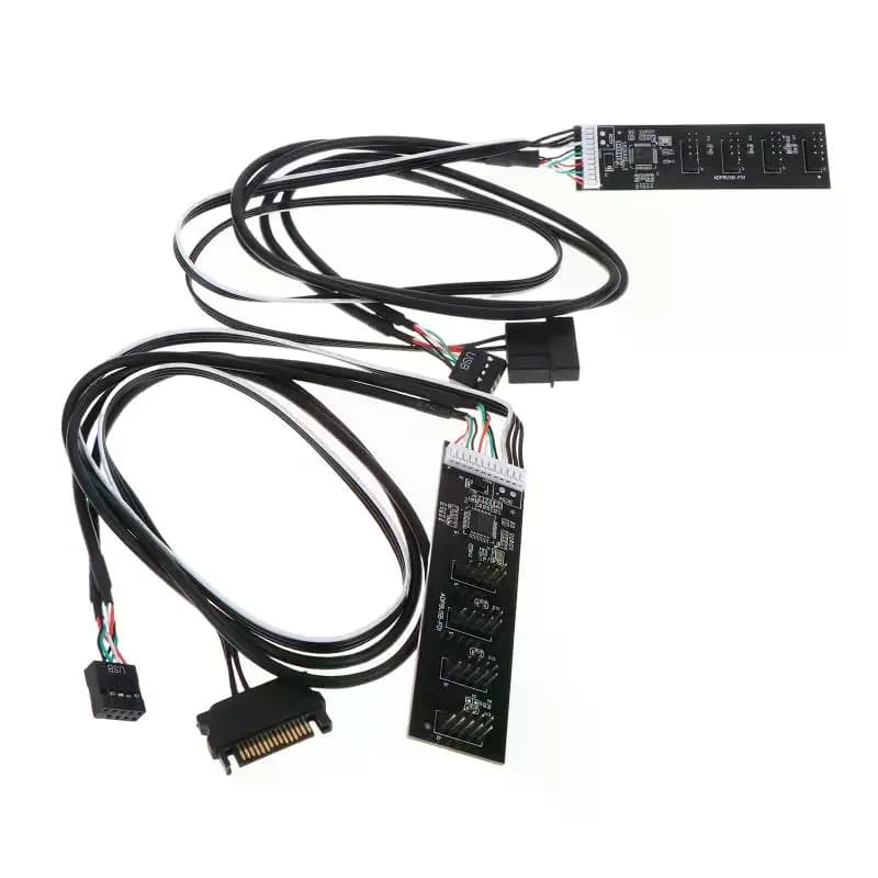 Hub USB 2.0 Multiplo da 9 Pin a Quattro 9 Pin, Scheda Riser per Espansione Scheda Madre del Computer
