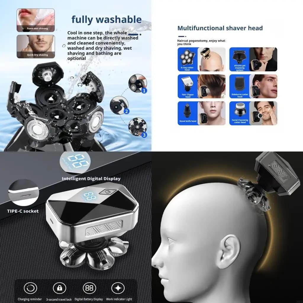 J6PE Electric Hair Clippers And Beard Trimmer Rechargeable Cordless Hair Shaver