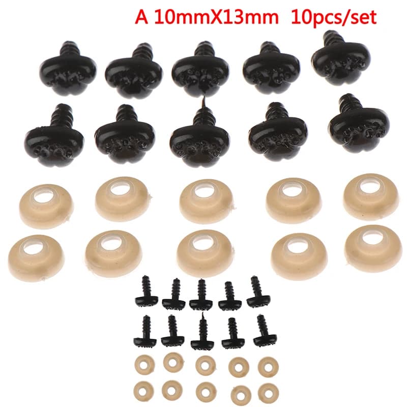 100 pz/scatola occhi di bambola ovali occhi di sicurezza del fumetto bambole del naso giocattoli suola per orsacchiotto giocattoli di peluche Snap Animal Puppet dolls Craft