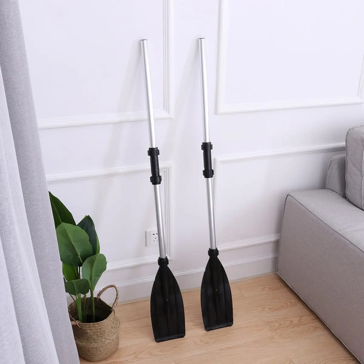 1Pair High Quality Boat Paddle Detachable Aluminum Alloy Sealed Tubes Waterproof Kayak Canoe Oars 126Cm Kayak Paddle