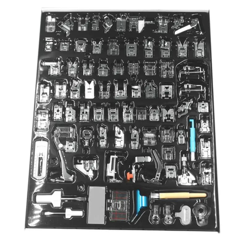 Kit Piedino Pressore ABXF-82PCS per Macchine da Cucire Brother Singer - Ricambio per Cuciture a Punto Invisibile, Overlock, Cerniere e Righello