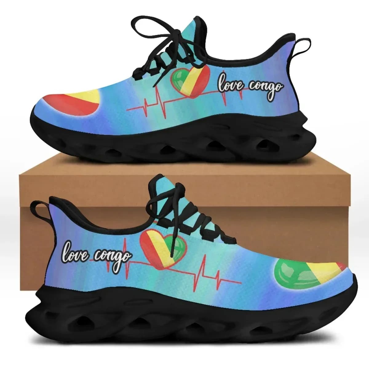 Scarpe casual da uomo con bandiera della Repubblica del Congo, sneakers basse, stringate, resistenti all'usura, Tenis Masculino 2021