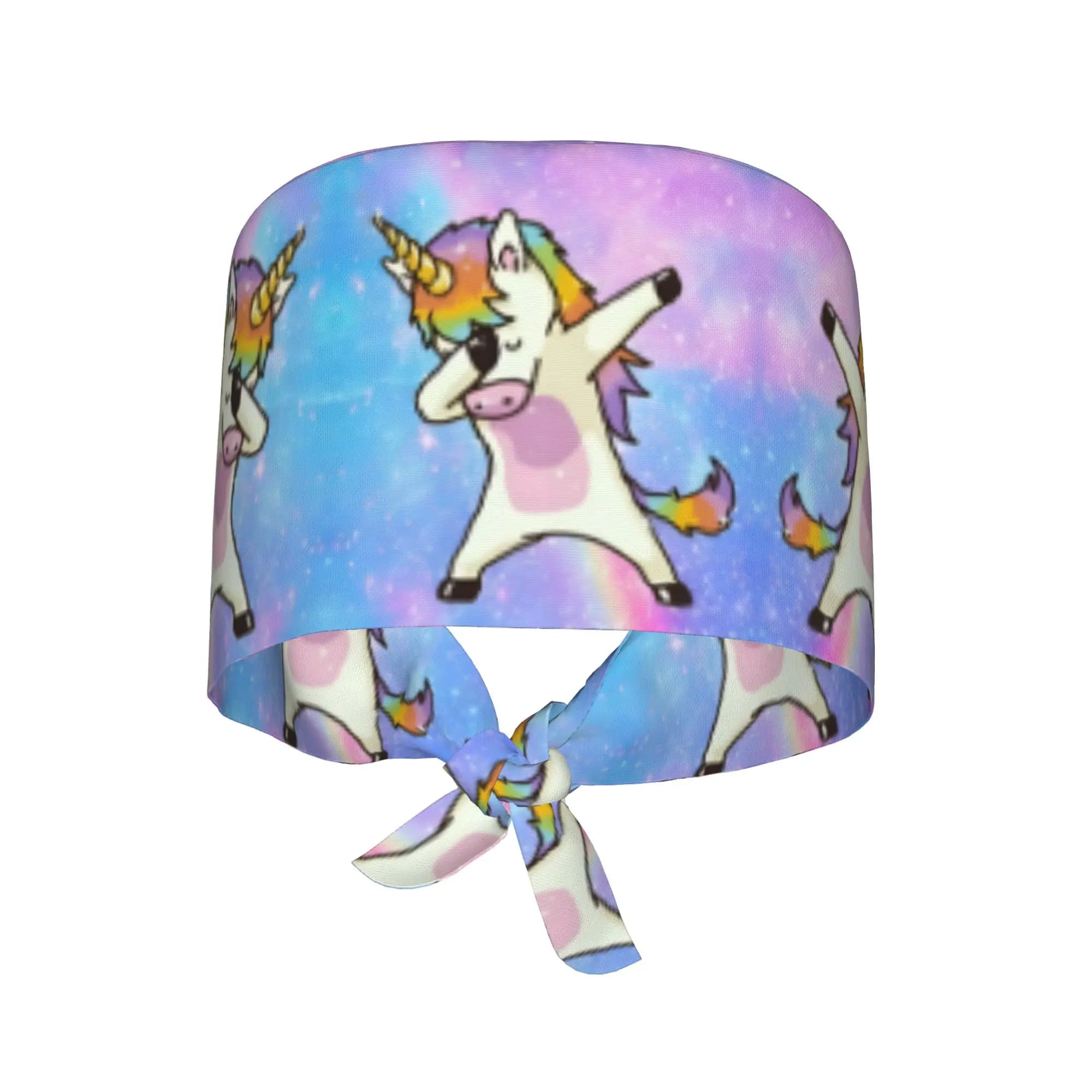 Cappello da Lavoro Traspirante Personalizzato con Unicorno, Unisex, per Infermieri, con Motivo Cartoon, per Ospedale