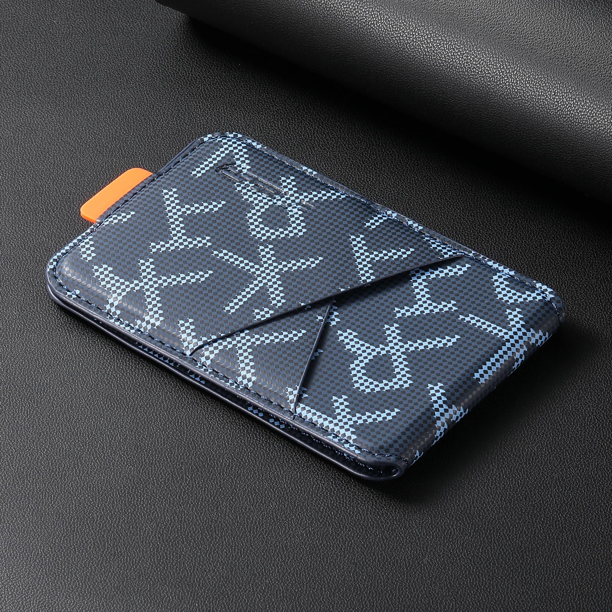 Business Letter Leather Wallet Card Holder Bag for MagSafe For iPhone&Samsung Galaxy Accessories With Slim Geometric Design Gift