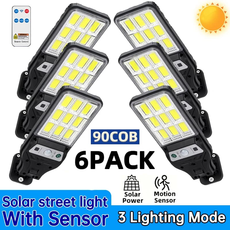 350000LM Luci solari per esterni Sensore di movimento Solare 3 modalità Illuminazione da parete di sicurezza impermeabile per lampione per porta da giardino