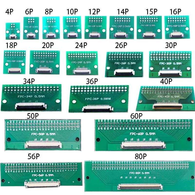1Pc FPC/FFC Saldatura 0.5 Sedile Connessione 0.5mm Passo Connettore SMT A 2.54mm Cavo Flessibile Scheda Adattatore 6 8 10 20 50 60 80 Spille
