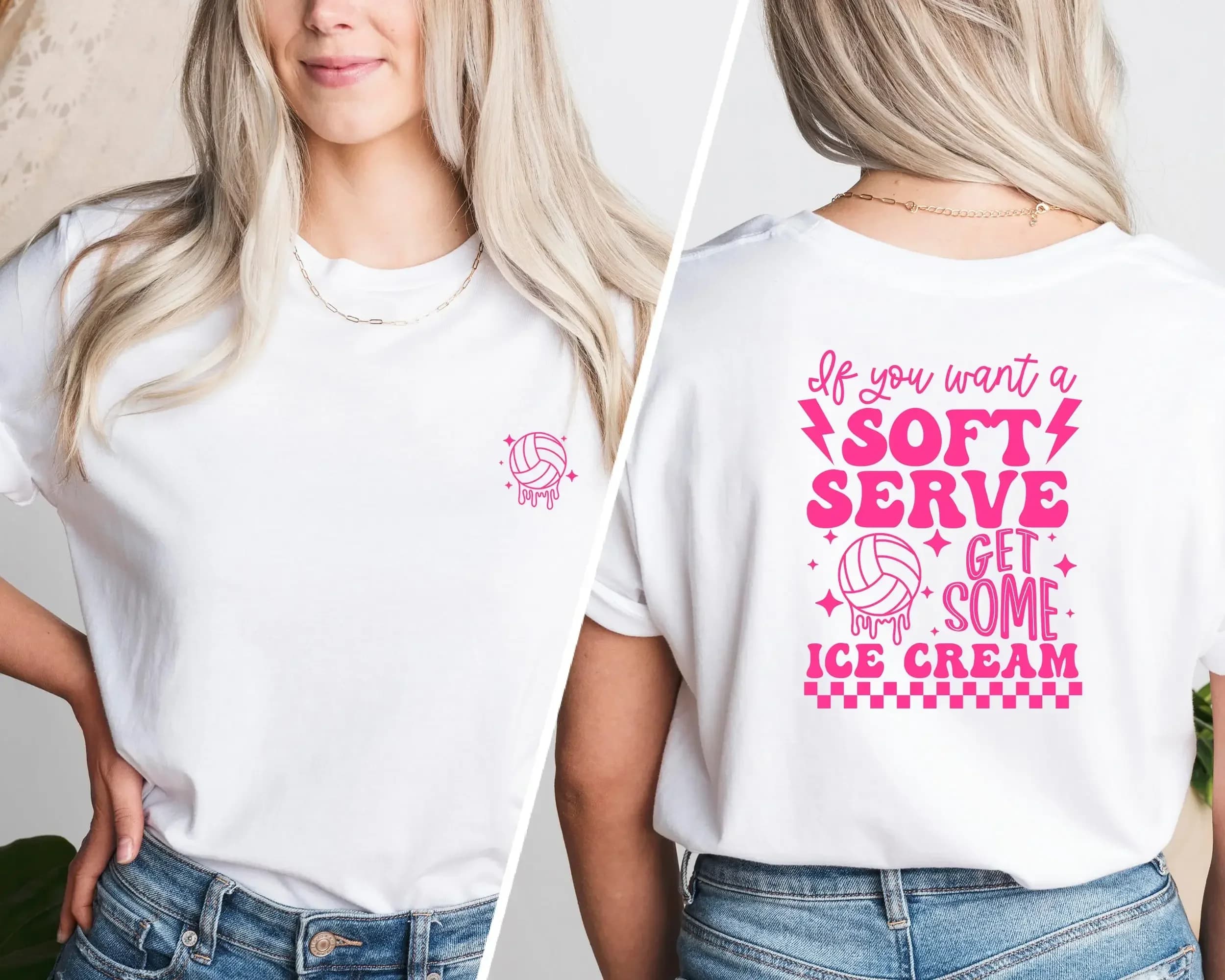 If You A Soft Serve Go Get Ice Cream T Shirt Funny Volleyball Team Mom