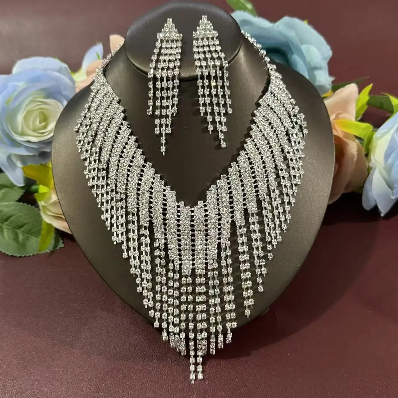 1 set of niche design with rhinestone tassel style wedding bride's hot selling 3-piece set