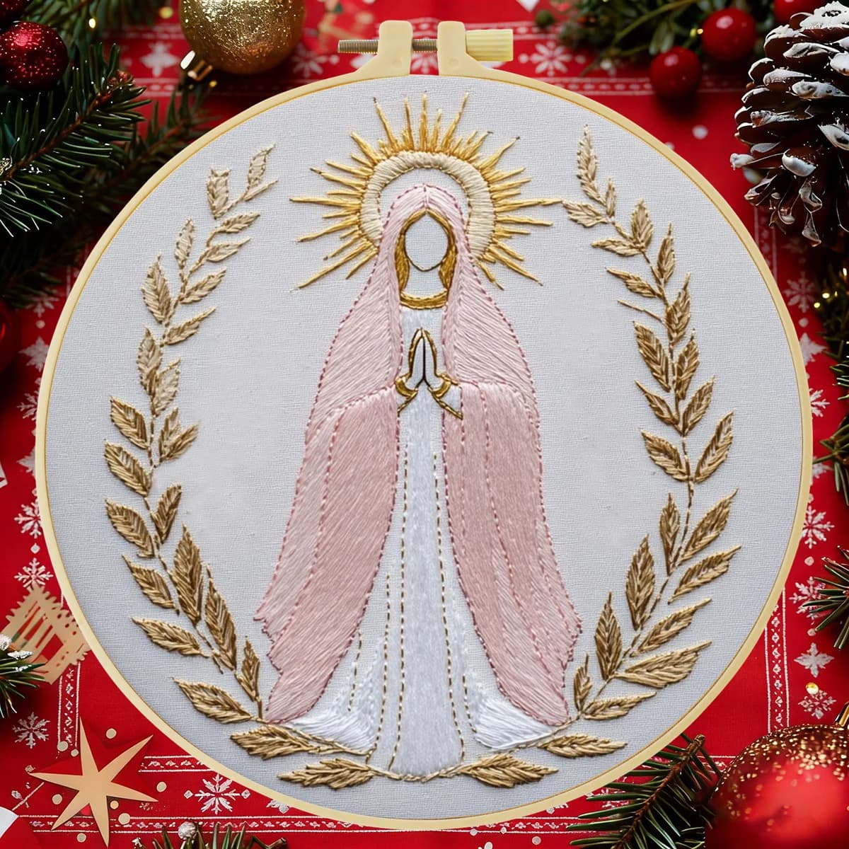 1 pz 20X20 CM/15X15 CM Sacra Madre Ricamo Starter Kit FAI DA TE Punto Croce di Arte di Cucito per il Regalo