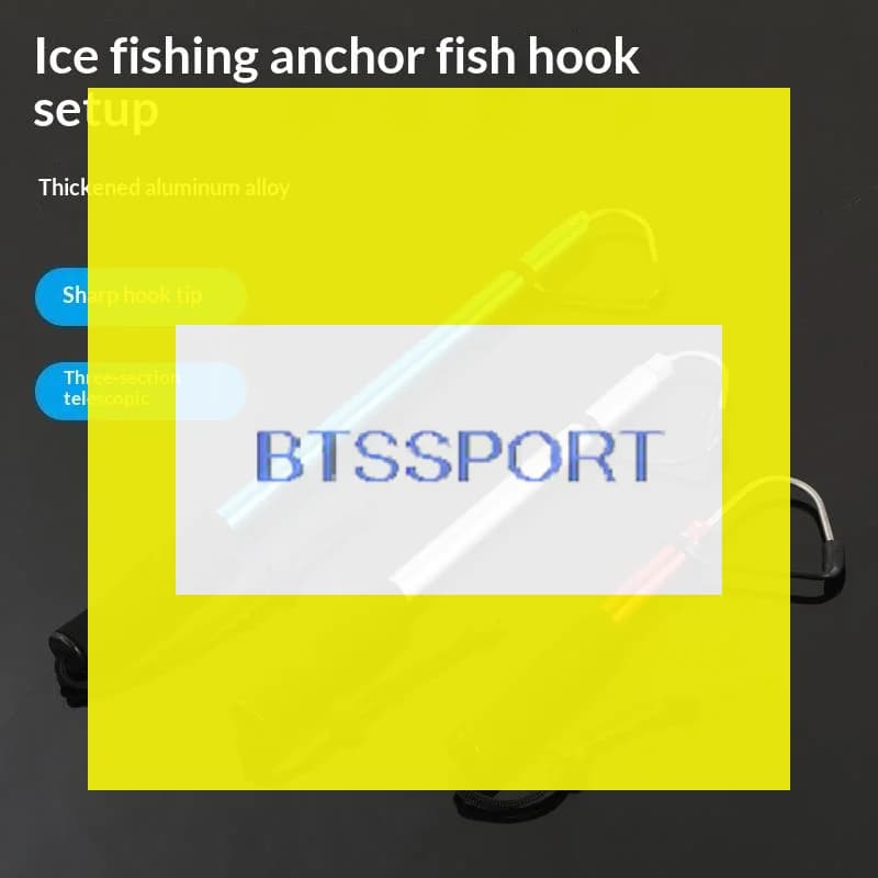 Thickened Aluminum Alloy 3 Section Telescopic Ice Fishing Gaff With Hook Tip Non Slip Handle For Outdoor Ice Fishing