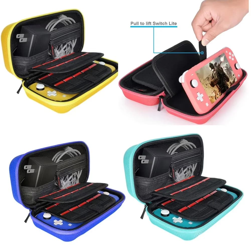 Valigia da viaggio per protezione da viaggio, in nylon EVA, rigida, ispessita, resistente ai graffi, a doppio scomparto, antipolvere, per Switch Lite