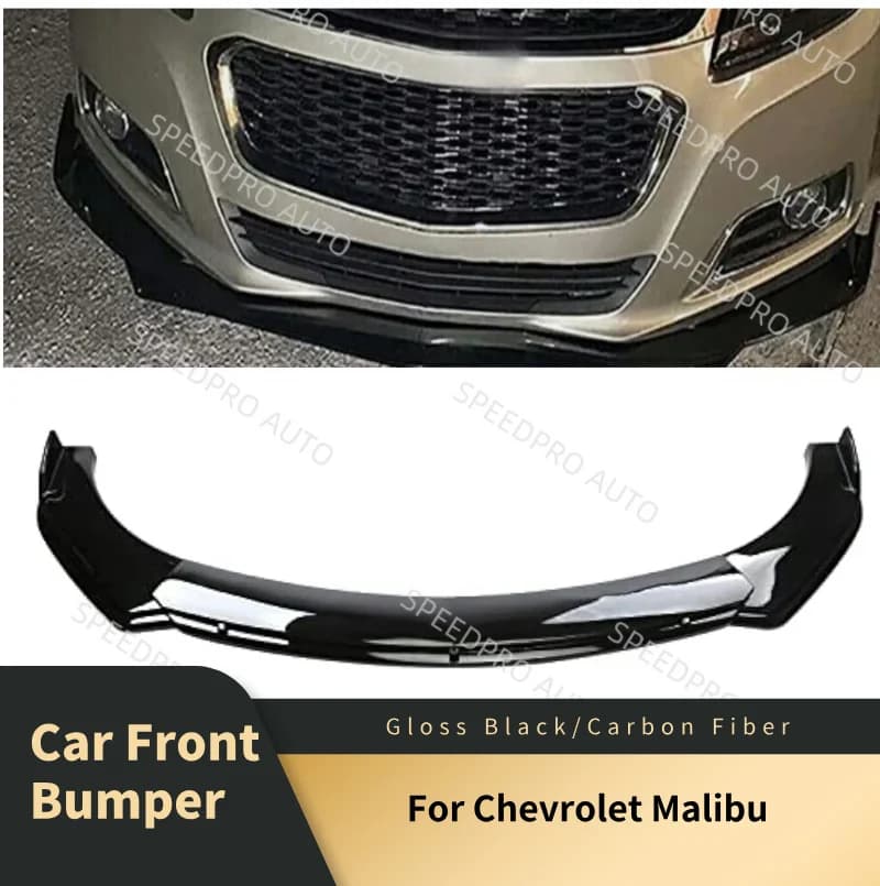 Car bumper Front Lip Spoiler Splitter Lower for Malibu Auto Diffuser Trim Body Kit Accessories Black Polished