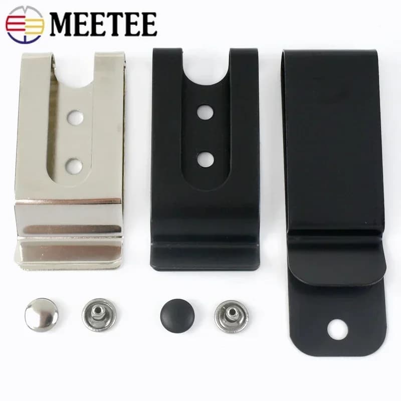 2/5/10 pezzi Meetee clip da cintura fibbia guaina in metallo clip chiusura doppi fori gancio a molla per tasche portafoglio nastro fibbie hardware
