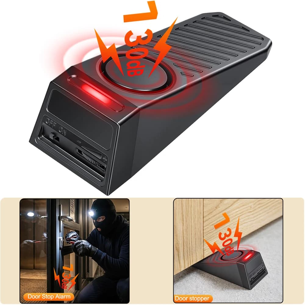 Sensore di Vibrazione con Allarme Antifurto 120dB per Porta, Sistema di Allarme per Ingresso, Allarme per Porta per Viaggi, Casa, Appartamento
