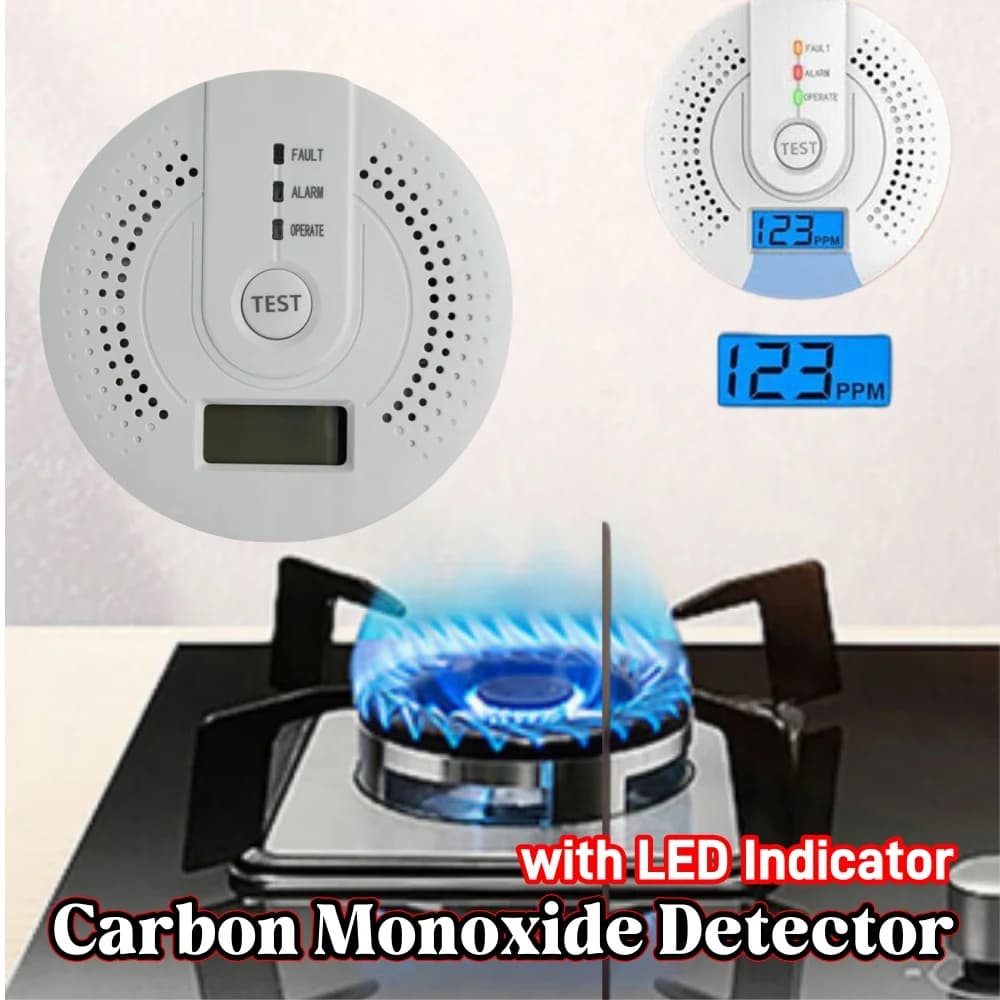 Rilevatore Digitale di Monossido di Carbonio con Indicatore LED, Allarme CO a Batteria, Monitor per Gas CO per Casa e Magazzino