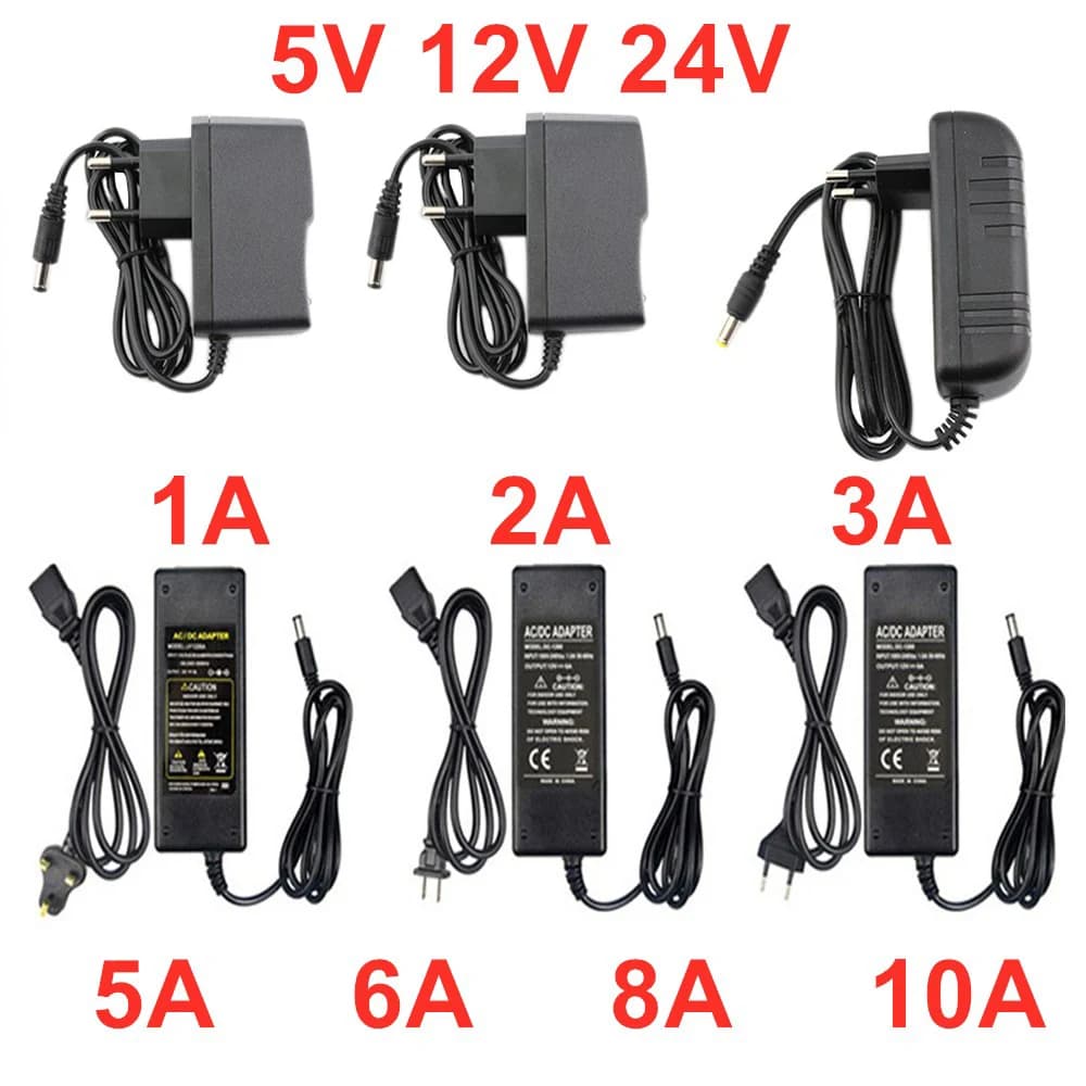 AC 110 V - 220 V DC 5 V 12 V 24 V Adattatore di Alimentazione 1A 2A 3A 5A 6A 8A 10A 5 12 24 V Volt Trasformatore Convertitore Per La Luce di Striscia LED