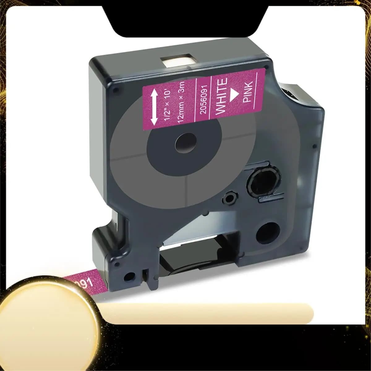 Confezione da 3 nastri per etichette DYMO COLORPOP stampa bianca su glitter blu/rosa/viola 12 mm per etichettatrice, etichetta manager 160 280