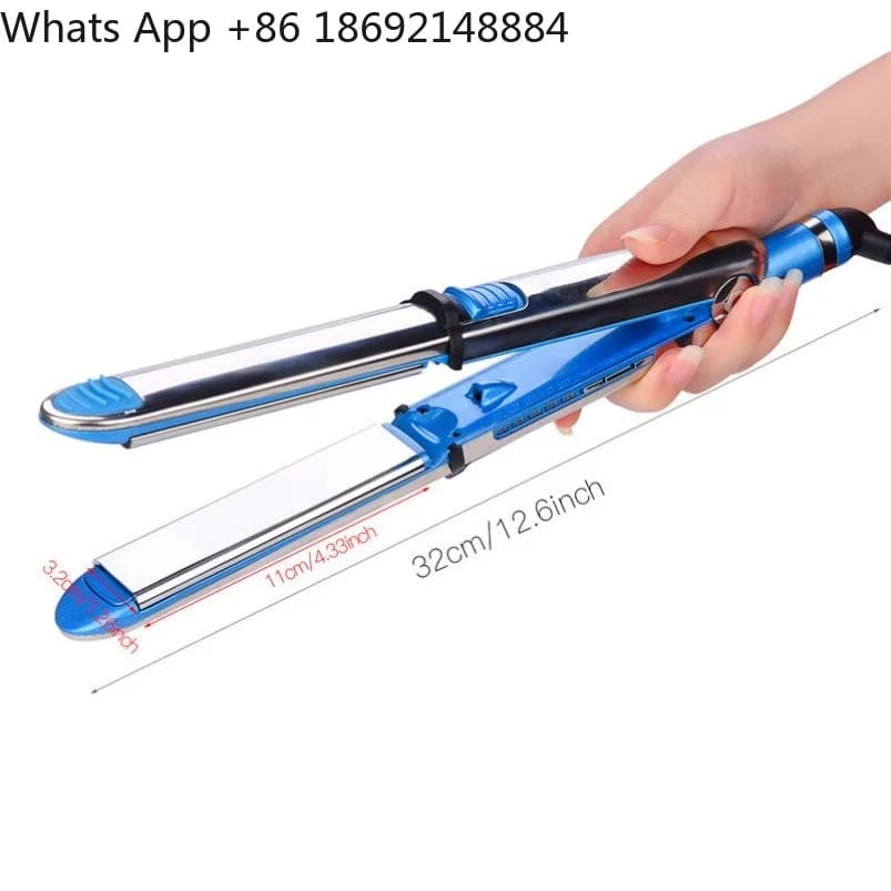 Stainless steel multifunction curling iron with self-locking, roller-adjustable, double-function, constant temperature