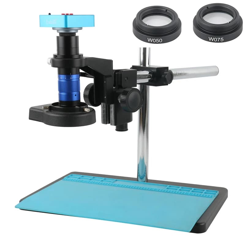 60MP 40MP 2MP 1080P 4K Microscopio digitale industriale Fotocamera 0.7x-5.6x Zoom Ingrandimento TV075 C-mount Lens Lab Detected Suit