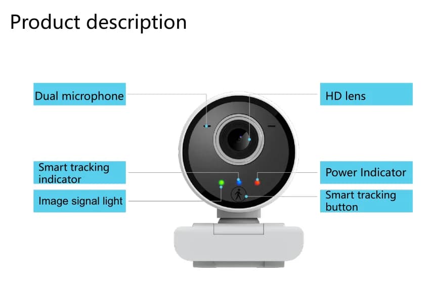 4X Zoom 2MP 1080P AI Face USB Webcam For Online Teaching Video Conference Boardcast Digital Camera
