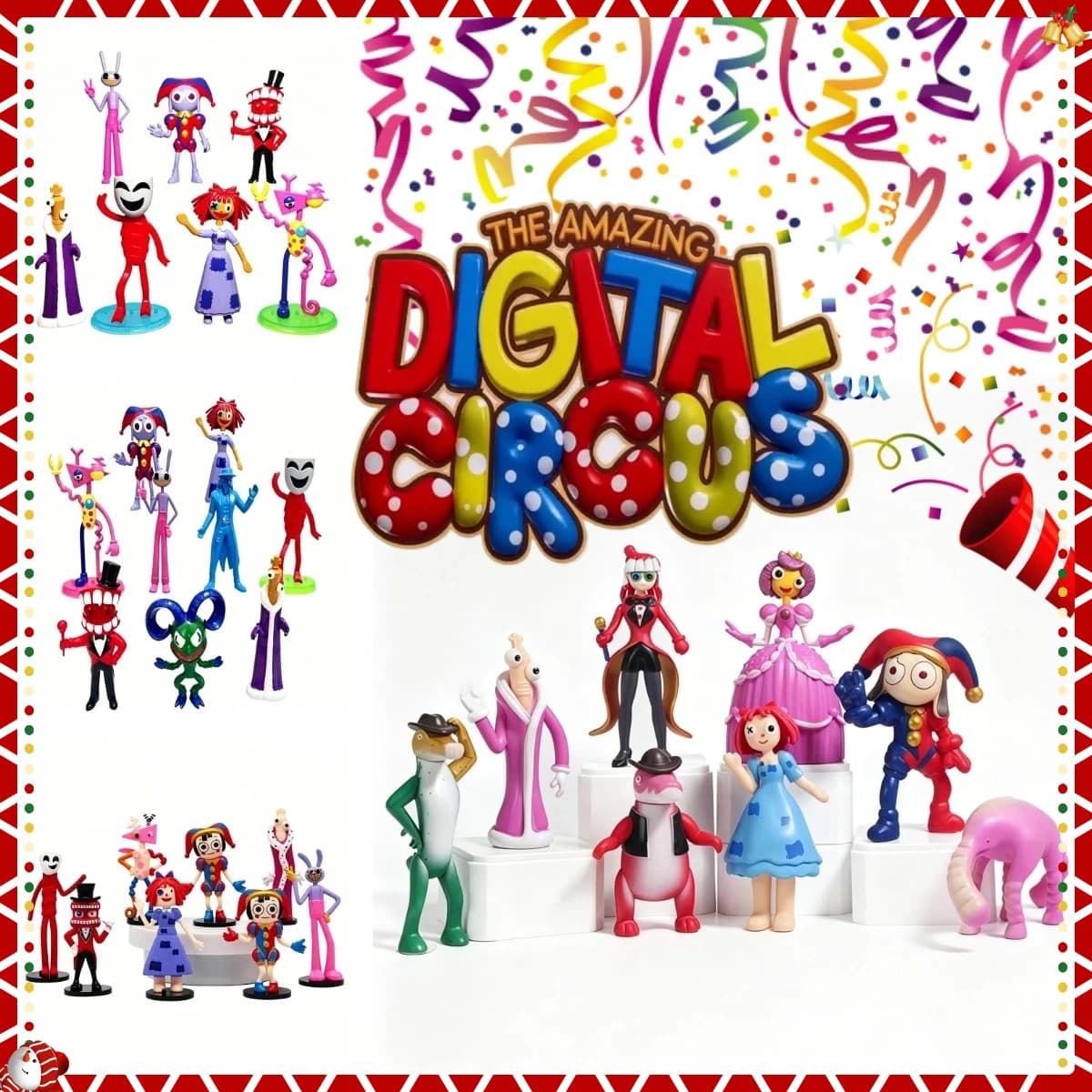 Set da 6-12 Pezzi The Amazing Digital Circus, Statuette Anime Ragatha/Jax/Pomni, Action Figure in PVC, Modellini da Collezione e Decorazione