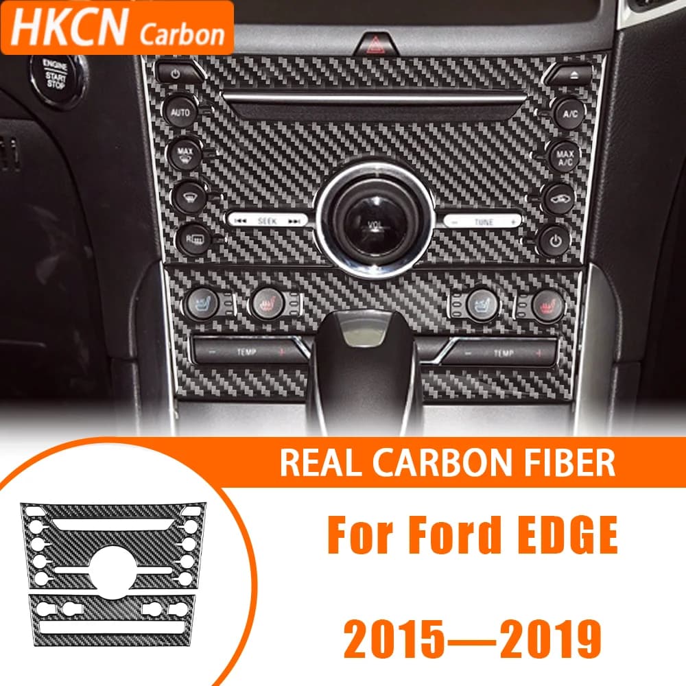 Suitable for Ford EDGE 2015-2019 Car Accessories Carbon Fiber Control Panel Central Console Decoration Wall decal for cover coating