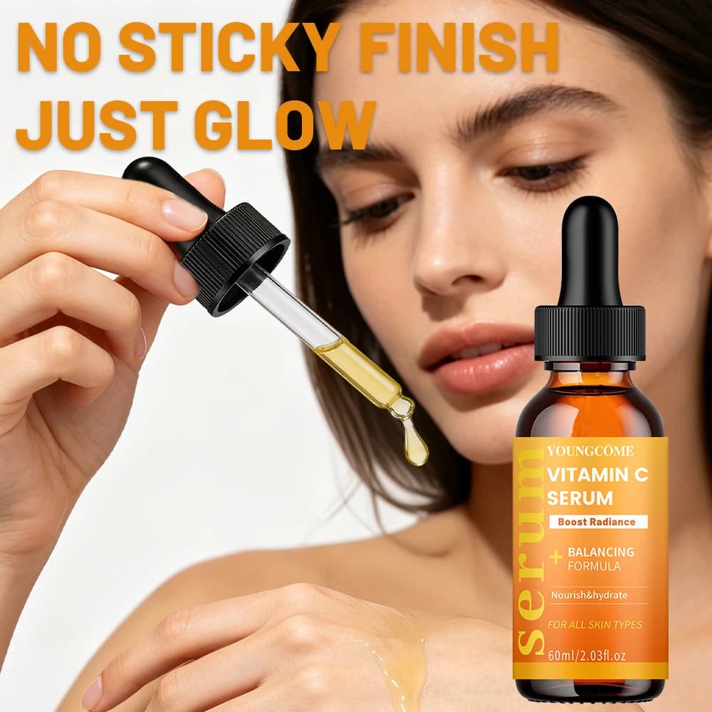 YOUNGCOME Siero alla vitamina C, trattamento idratante quotidiano equilibrante e nutriente, essenza illuminante per tutti i tipi di pelle 40/60ml